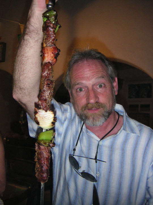 our dinner came on a stick!