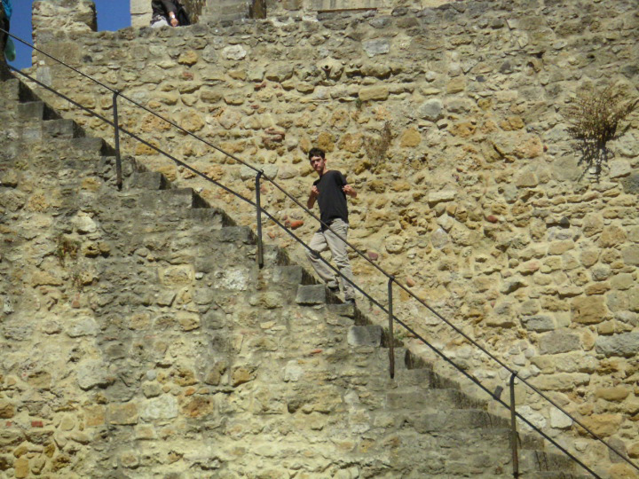 Michael climbing the walls