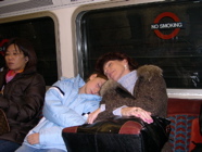 Emma and Belinda on the Tube